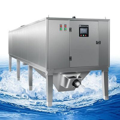 53.8kw Refrigerating Capacity Freshwater Flake Ice Machine with 1.5-2.5mm Ice Thickness and 500KG Storage Capacity